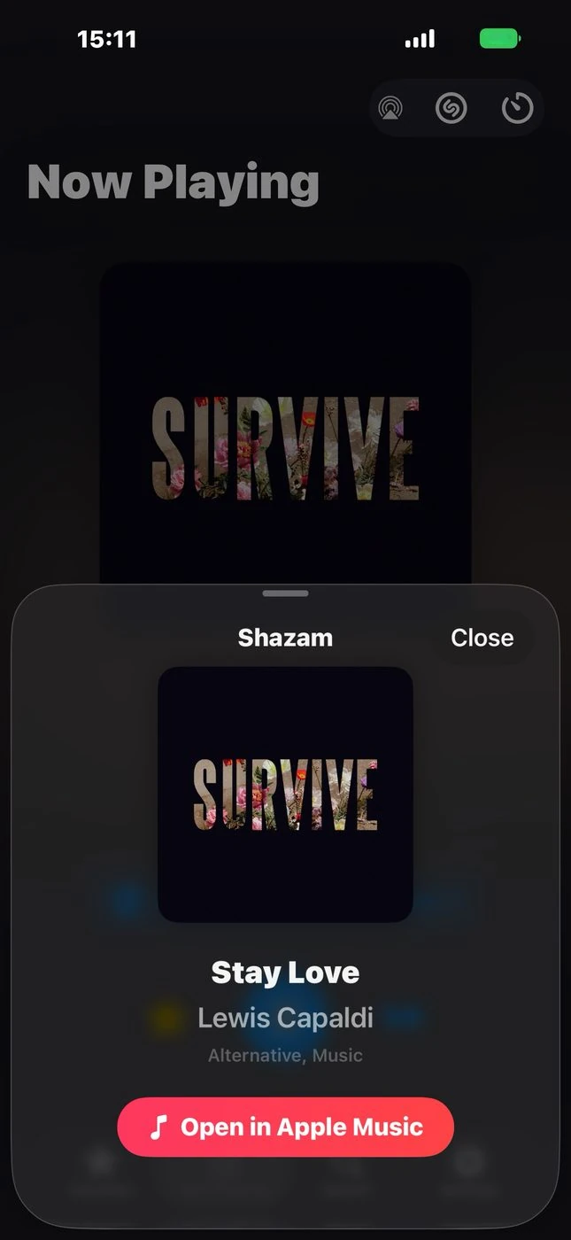 Song recognition with Shazam